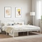 vidaXL Estructura de cama de metal con cabecero blanco 193x203 cm vidaXL Estructura de cama de metal con cabecero blanco 193x203 cm