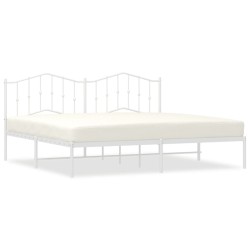 vidaXL Estructura de cama de metal con cabecero blanco 193x203 cm