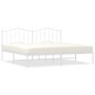 vidaXL Estructura de cama de metal con cabecero blanco 193x203 cm vidaXL Estructura de cama de metal con cabecero blanco 193x203 cm