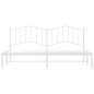 vidaXL Estructura de cama de metal con cabecero blanco 193x203 cm vidaXL Estructura de cama de metal con cabecero blanco 193x203 cm