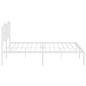 vidaXL Estructura de cama de metal con cabecero blanco 193x203 cm vidaXL Estructura de cama de metal con cabecero blanco 193x203 cm