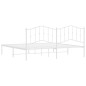 vidaXL Estructura de cama de metal con cabecero blanco 193x203 cm vidaXL Estructura de cama de metal con cabecero blanco 193x203 cm