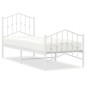 vidaXL Estructura cama metal con cabecero y pie cama blanca 75x190 cm vidaXL Estructura cama metal con cabecero y pie cama blanca 75x190 cm