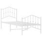 vidaXL Estructura cama metal con cabecero y pie cama blanca 75x190 cm vidaXL Estructura cama metal con cabecero y pie cama blanca 75x190 cm