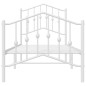 vidaXL Estructura cama metal con cabecero y pie cama blanca 75x190 cm vidaXL Estructura cama metal con cabecero y pie cama blanca 75x190 cm