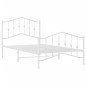 vidaXL Estructura cama metal cabecero y pie de cama blanca 100x190 cm vidaXL Estructura cama metal cabecero y pie de cama blanca 100x190 cm