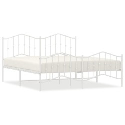 vidaXL Estructura cama metal con cabecero y estribo blanco 160x200 cm