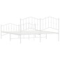 vidaXL Estructura cama metal con cabecero y estribo blanco 160x200 cm
