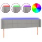 vidaXL Cabecero con LED de tela gris claro 163x16x78/88 cm vidaXL Cabecero con LED de tela gris claro 163x16x78/88 cm