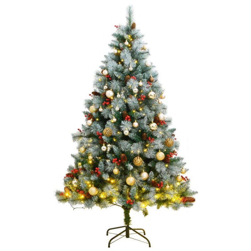 vidaXL Árbol de Navidad artificial con bisagras 300 LED y bolas 240 cm vidaXL Árbol de Navidad artificial con bisagras 300 LED y bolas 240 cm