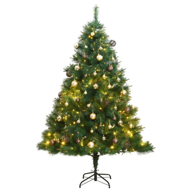 vidaXL Árbol de Navidad artificial con bisagras 300 LED y bolas 240 cm vidaXL Árbol de Navidad artificial con bisagras 300 LED y bolas 240 cm