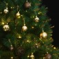 vidaXL Árbol de Navidad artificial con bisagras 300 LED y bolas 240 cm vidaXL Árbol de Navidad artificial con bisagras 300 LED y bolas 240 cm