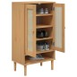 vidaXL Zapatero SENJA aspecto ratán madera maciza marrón 59,5x35x107cm
