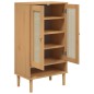 vidaXL Zapatero SENJA aspecto ratán madera maciza marrón 59,5x35x107cm