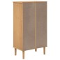 vidaXL Zapatero SENJA aspecto ratán madera maciza marrón 59,5x35x107cm