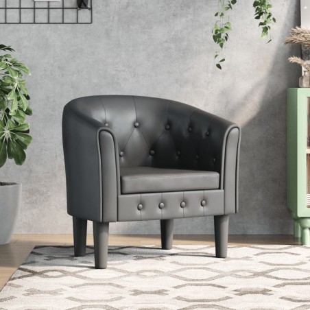 vidaXL Sillón cuero sintético gris