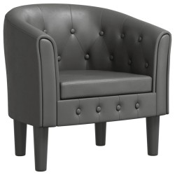 vidaXL Sillón cuero sintético gris