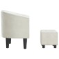vidaXL Sillón con taburete cuero sintético blanco vidaXL Sillón con taburete cuero sintético blanco