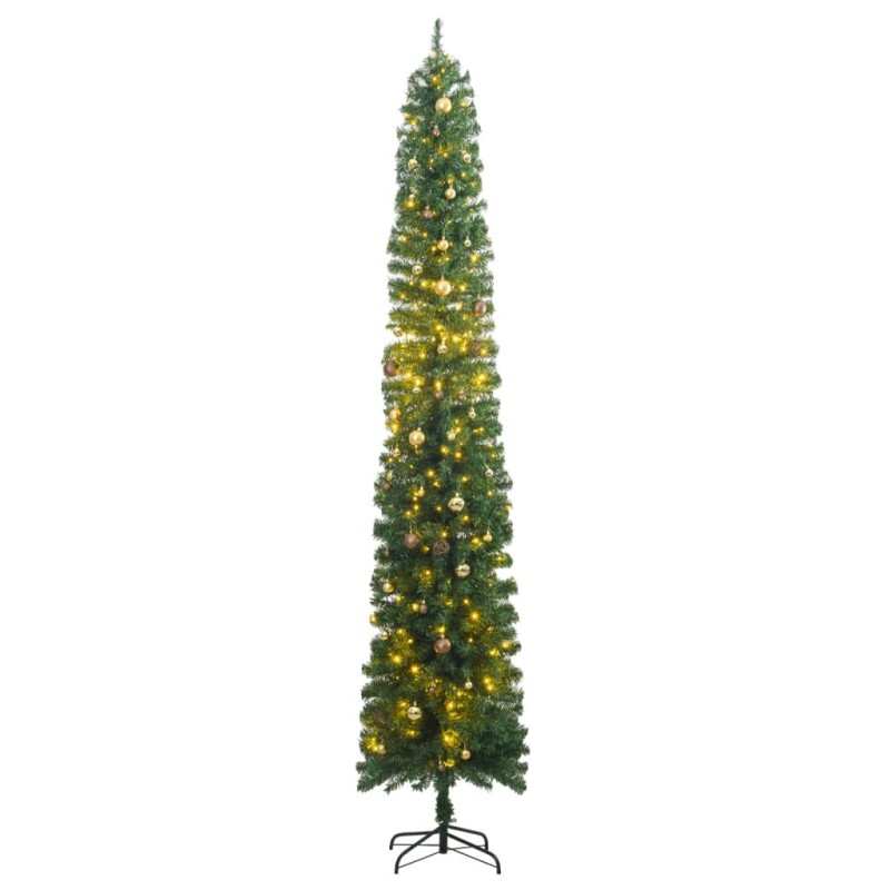vidaXL Árbol de Navidad estrecho con 300 LED y bolas 300 cm vidaXL Árbol de Navidad estrecho con 300 LED y bolas 300 cm