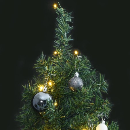 vidaXL Árbol de Navidad estrecho con 300 LED y bolas 300 cm