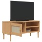 vidaXL Mueble de TV SENJA aspecto ratán madera pino marrón 106x40x49cm
