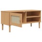 vidaXL Mueble de TV SENJA aspecto ratán madera pino marrón 106x40x49cm