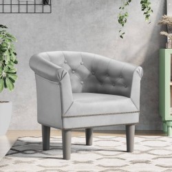vidaXL Sillón de cuero sintético plateado