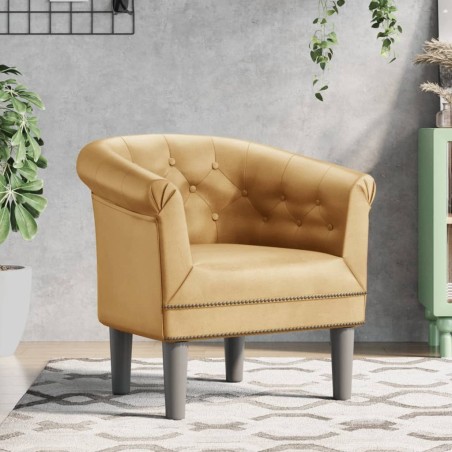 vidaXL Sillón de cuero sintético dorado