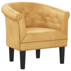 vidaXL Sillón de cuero sintético dorado