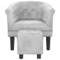 vidaXL Sillón con taburete cuero sintético plateado vidaXL Sillón con taburete cuero sintético plateado