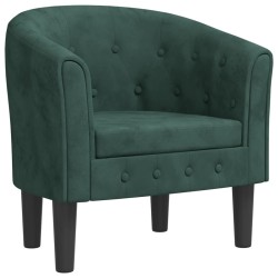 vidaXL Sillón de terciopelo verde oscuro