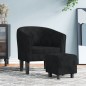 vidaXL Sillón con taburete terciopelo negro vidaXL Sillón con taburete terciopelo negro
