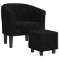 vidaXL Sillón con taburete terciopelo negro vidaXL Sillón con taburete terciopelo negro