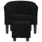 vidaXL Sillón con taburete terciopelo negro vidaXL Sillón con taburete terciopelo negro