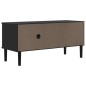 vidaXL Mueble de TV SENJA aspecto ratán madera pino negro 106x40x49 cm