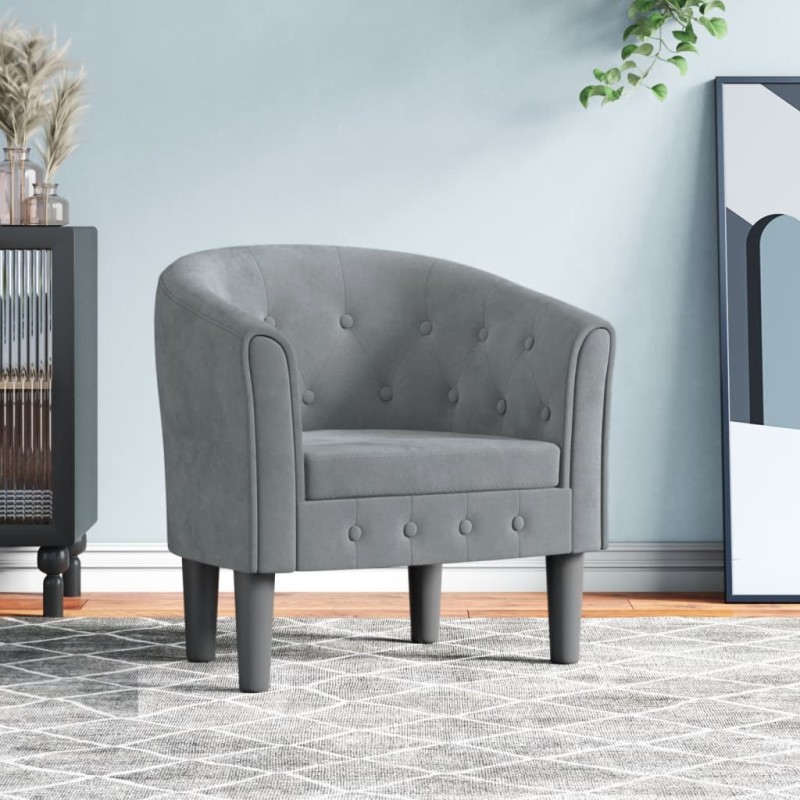 vidaXL Sillón de terciopelo gris oscuro vidaXL Sillón de terciopelo gris oscuro