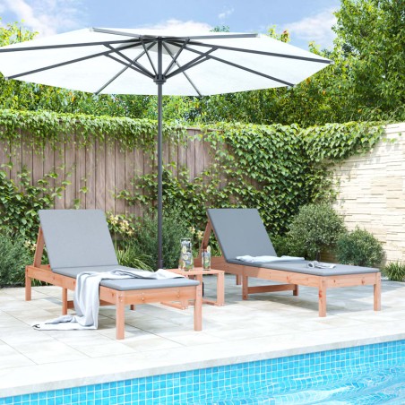 vidaXL Tumbonas 2 unidades madera maciza douglas 199,5x60x74 cm