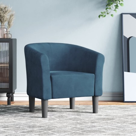 vidaXL Sillón de terciopelo azul oscuro