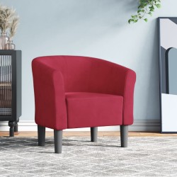 vidaXL Sillón de terciopelo rojo tinto
