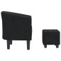 vidaXL Sillón con taburete terciopelo negro vidaXL Sillón con taburete terciopelo negro