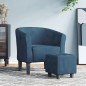 vidaXL Sillón con taburete terciopelo azul oscuro vidaXL Sillón con taburete terciopelo azul oscuro