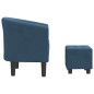 vidaXL Sillón con taburete terciopelo azul oscuro vidaXL Sillón con taburete terciopelo azul oscuro