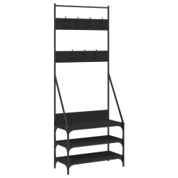 vidaXL Perchero con zapatero negro 72x34x184 cm