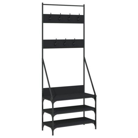 vidaXL Perchero con zapatero negro 72x34x184 cm