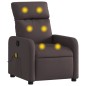 vidaXL Sillón de masaje reclinable de tela marrón oscuro vidaXL Sillón de masaje reclinable de tela marrón oscuro