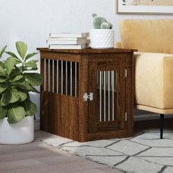 vidaXL Jaula para perros madera de ingeniería roble marrón 45x62x59 cm