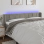 vidaXL Cabecero con LED de terciopelo gris claro 183x16x78/88 cm vidaXL Cabecero con LED de terciopelo gris claro 183x16x78/88 cm