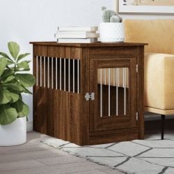 vidaXL Jaula para perros madera de ingeniería roble marrón 55x80x68 cm