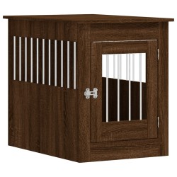vidaXL Jaula para perros madera de ingeniería roble marrón 55x80x68 cm