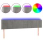 vidaXL Cabecero con LED de terciopelo gris claro 183x16x78/88 cm vidaXL Cabecero con LED de terciopelo gris claro 183x16x78/88 cm